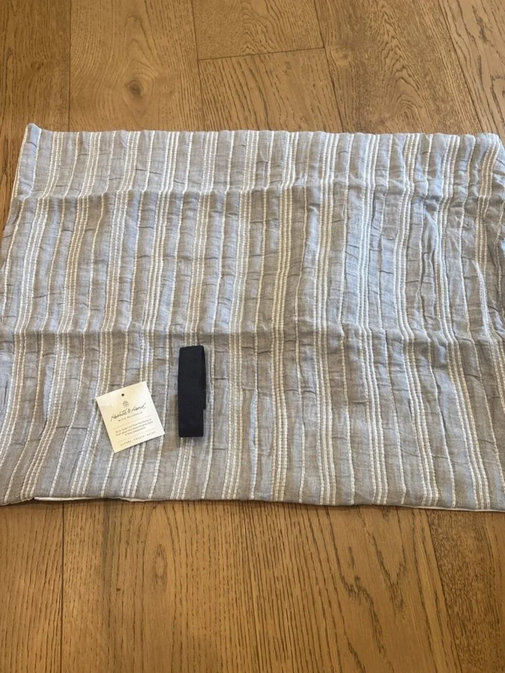 Hearth & Hand with Magnolia One Textured Stripe Standard Pillow Sham Gray 2 Pack